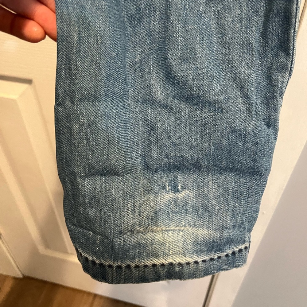 Vintage Eddie Bauer Distressed Patchwork Jeans Relaxed Boyfriend Back Buckle - Picture 5 of 14